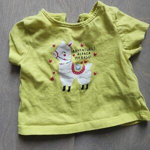 Cotton Alpaca lime green fun top Adventure with hearts